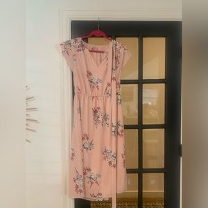 Ann Taylor Loft pink floral dress size M so pretty.